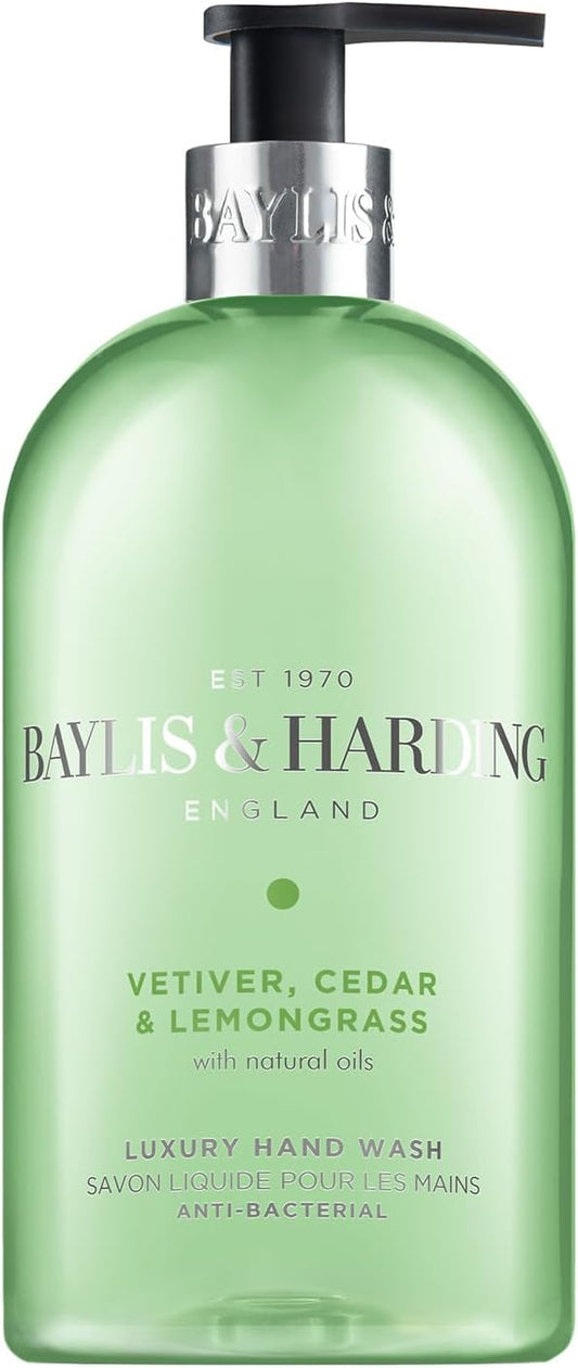Baylis & Harding Vetiver, Cedar & Lemongrass | Anti-Bacterial Luxury Hand Wash | 1 x 500ml