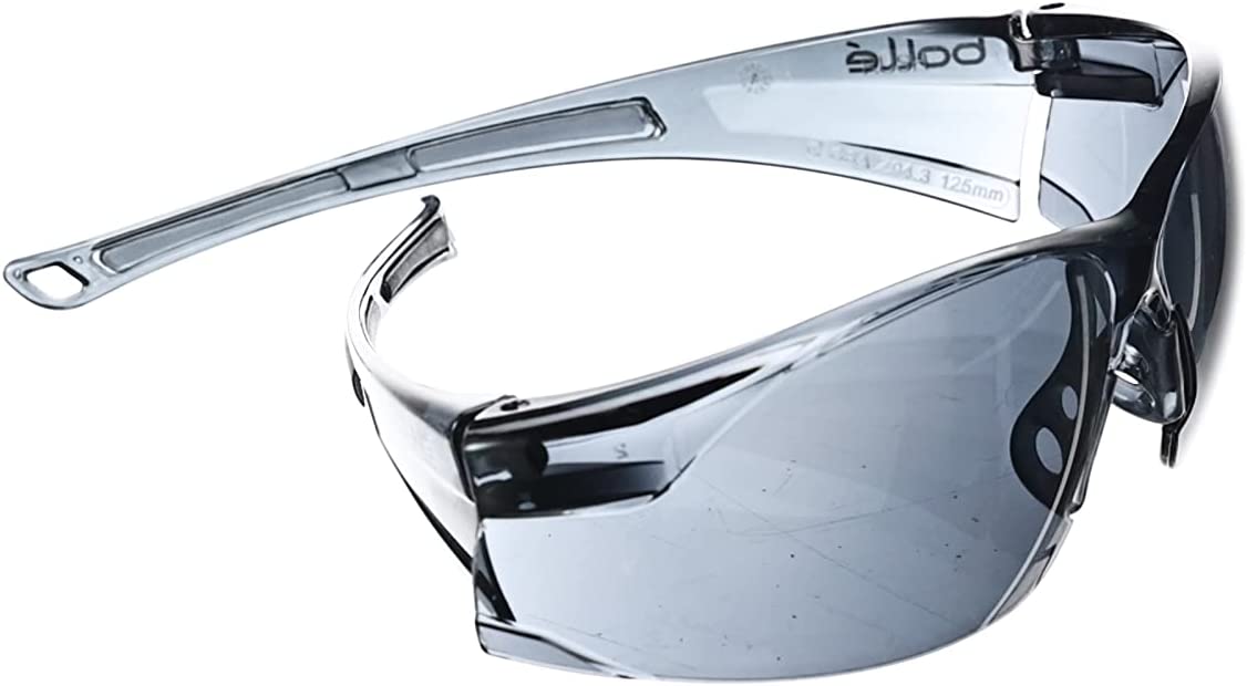 Bolle RUSHPSF Rush Glasses PC with Tipgrip Anti-Scratch and Fog Lens, Black/Smoke - UK BUSINESS SUPPLIES