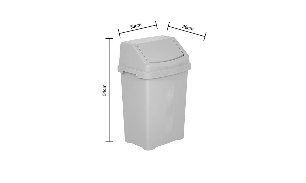 Wham Casa 25 Litre Swing Bin Silver/Grey