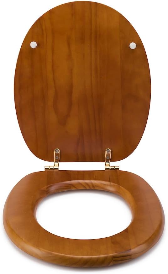 Croydex Antique Pine Toilet Seat - Oval Wooden Toilet Seat