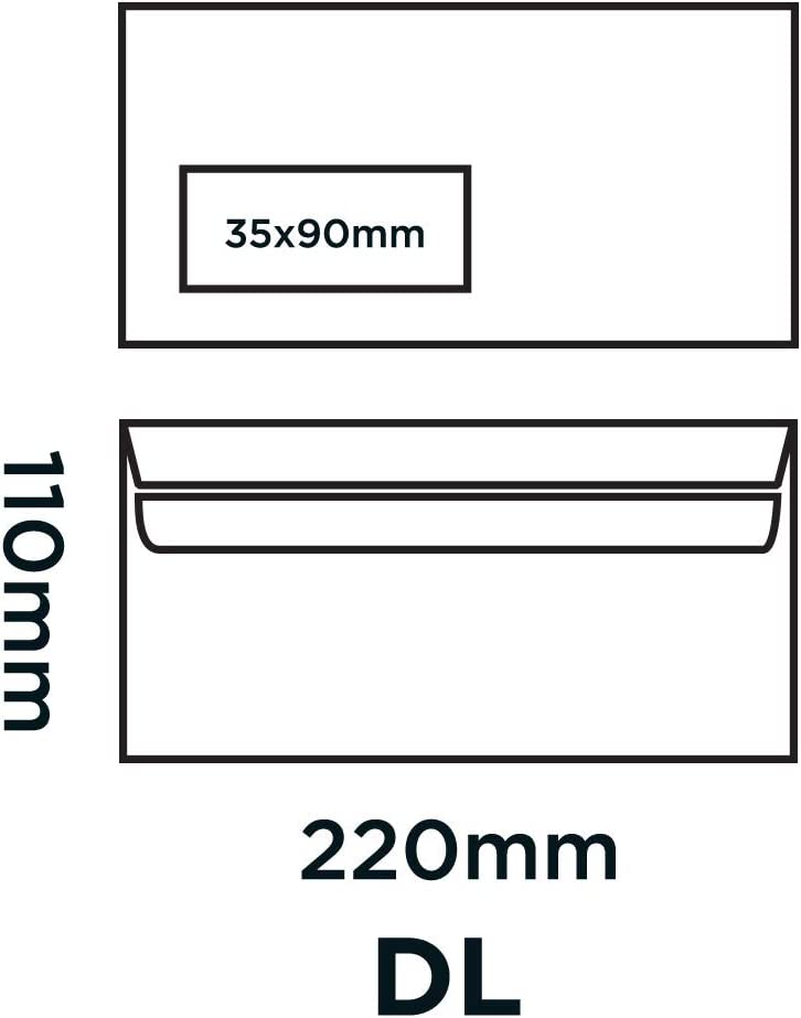 Blake Purely Everyday Wallet Self Seal Window White DL 110×220mm 90gsm Envelopes (1000) - UK BUSINESS SUPPLIES