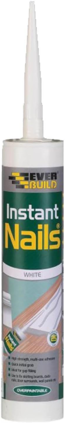 Everbuild Instant Nails Adhesive Cartridge | White | 3 x 290ml Cartridge