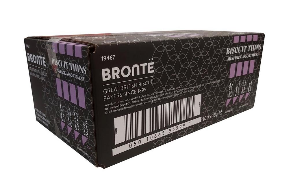 Bronte Biscuit Thins 2 Pack Mini Variety Biscuits (100 packs of 2)