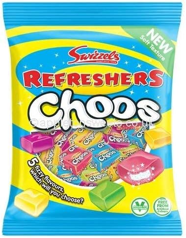 Swizzels Refreshers Choos 150g | Multi Pack Bundle 6 x 150g Packets | Retro refresher Choo