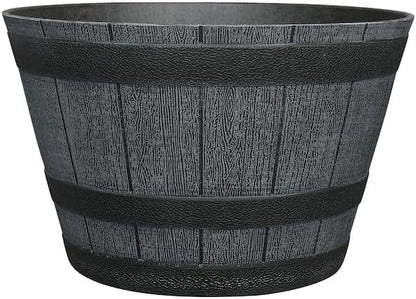 Fixtures Half Barrel Cask Grey 40cm x 27cm Medium Planter