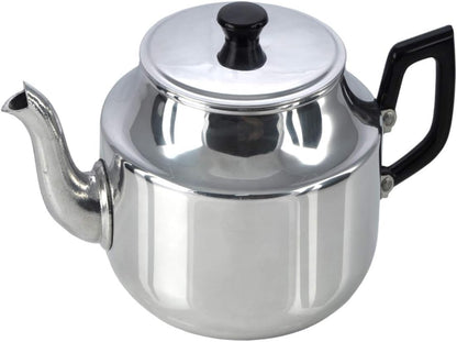 Polished Aluminium Teapot, 6 Cup / 1 Litre Capacity, Gift-Boxed With Drip-Free Spout