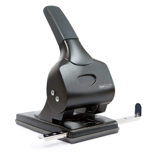 Rapesco 1015 Extra Heavy Duty 2-hole Punch 65-Sheet Capacity - Black/Grey