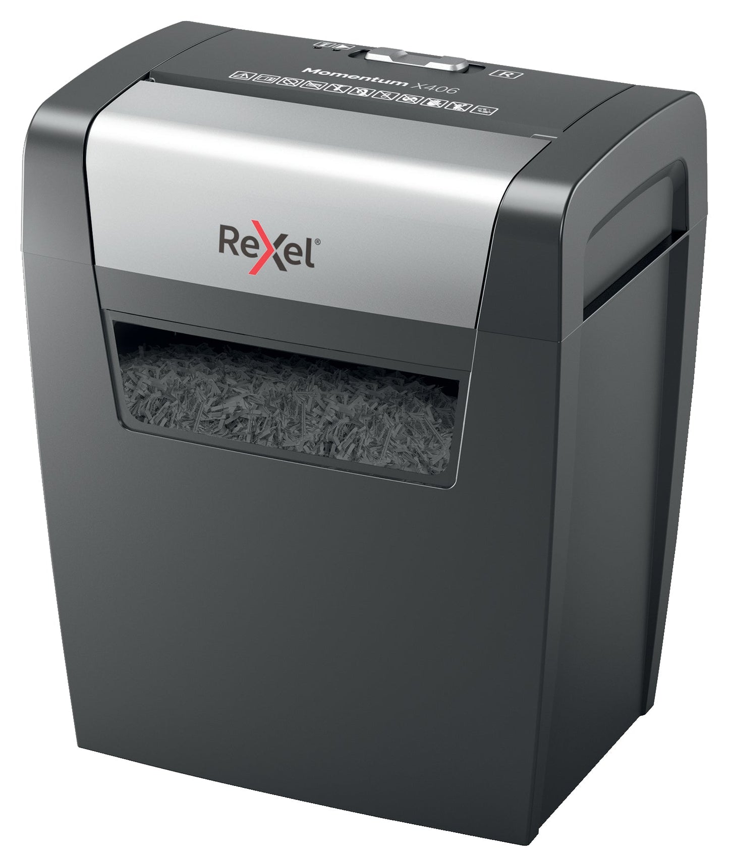 Rexel Momentum X406 Cross Cut Shredder 15 Litre 6 Sheet Black 2104569
