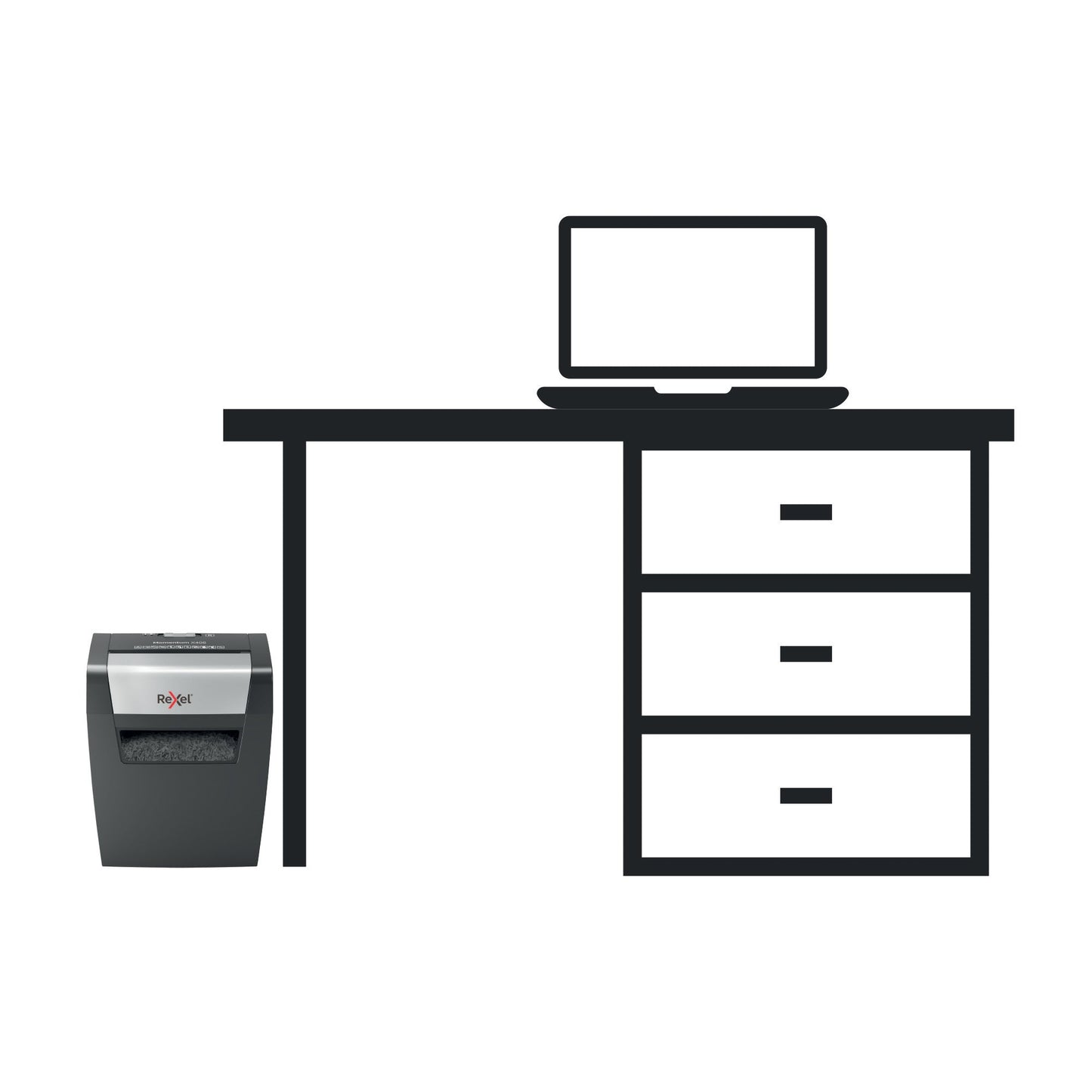 Rexel Momentum X406 Cross Cut Shredder 15 Litre 6 Sheet Black 2104569