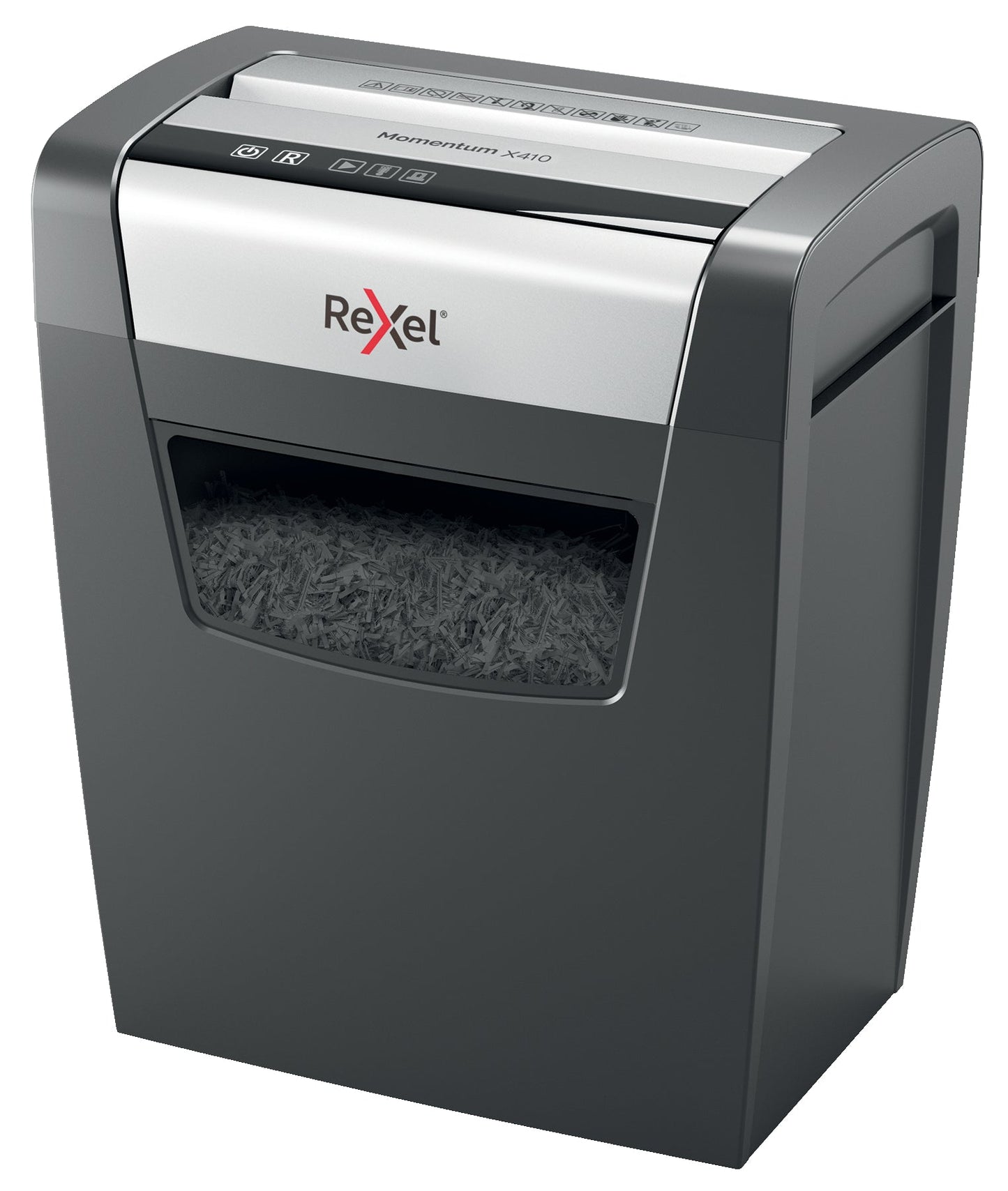 Rexel Momentum X410 Cross Cut Shredder 23 Litre 10 Sheet Black 2104571