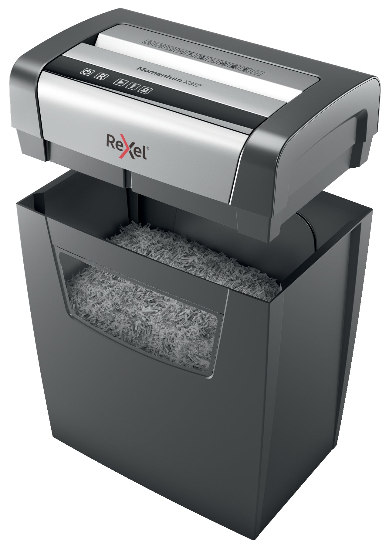 Rexel Momentum X312 Cross Cut Shredder 23 Litre 12 Sheet Black 2104572