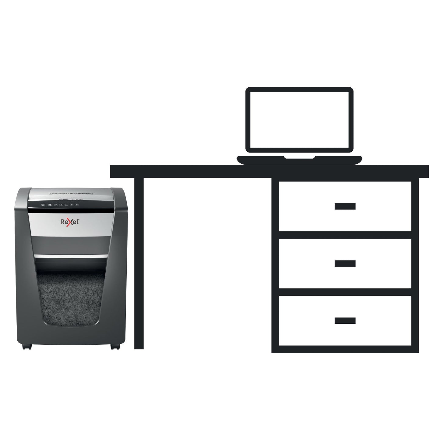 Rexel Momentum M515 Micro Cut Shredder 30 Litre 15 Sheet Black 2104577