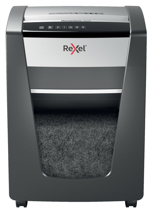Rexel Momentum X420 Cross Cut Shredder 30 Litre 20 Sheet Black 2104578