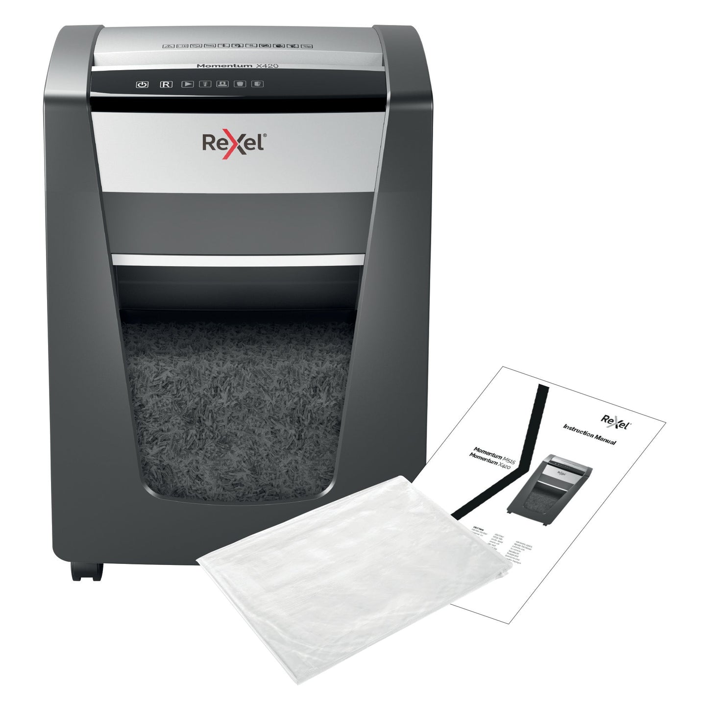 Rexel Momentum X420 Cross Cut Shredder 30 Litre 20 Sheet Black 2104578
