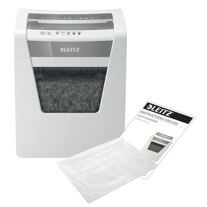 Leitz IQ Office Micro Cut Paper Shredder Security P5 23L White 80021000