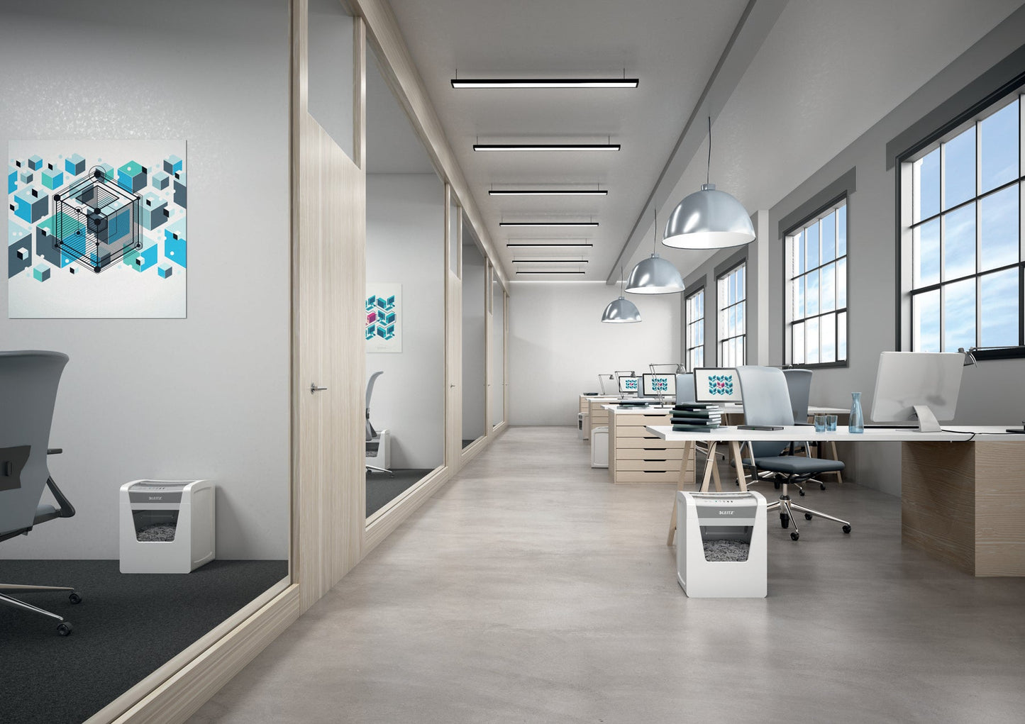 Leitz IQ Office Micro Cut Paper Shredder Security P5 23L White 80021000