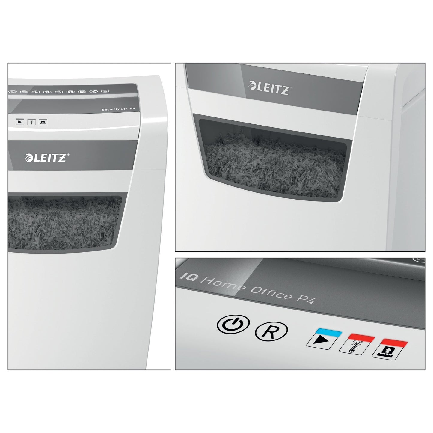 Leitz IQ Home Office Cross Cut Paper Shredder P4 23L White 80091000