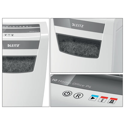 Leitz IQ Home Office Cross Cut Paper Shredder P4 23L White 80091000