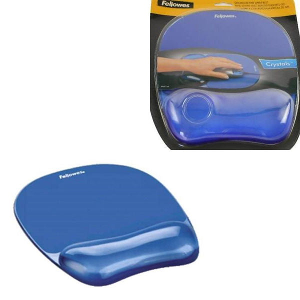 Fellowes Crystal Blue Mousepad and Wrist Rest Code 91141