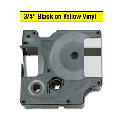 Dymo 18433 Rhino Vinyl Tape 19mm x 5.5m Black on Yellow S0718470