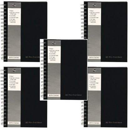 Pukka Pad Feint Ruled Wirebound Notebook A5 (5 Pack) SBWRULA5