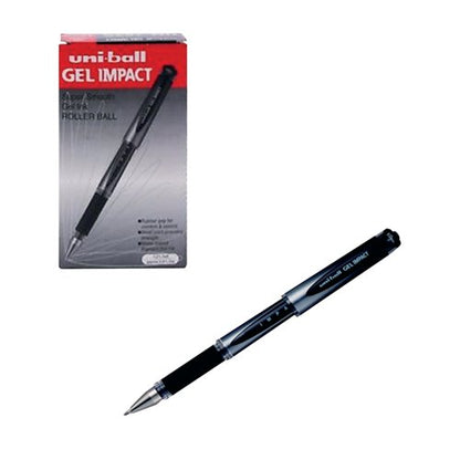 Uni-Ball Gel Impact 1.0mm Black Rollerball Pen (12 Pack) 9006050