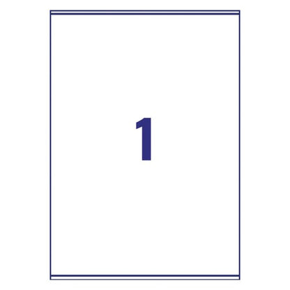 Avery Inkjet Label 199.6x289.1mm 1 Per Sheet Wht (Pack of 100) J8167-100