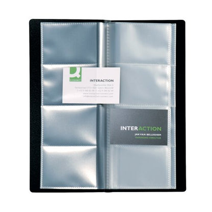 Q-Connect Polypropylene Name Business Card Holder 96 Card Black KF03663