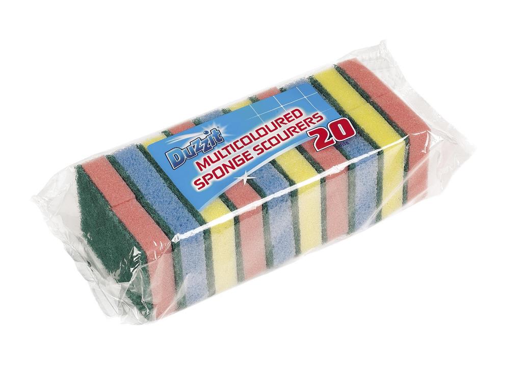 Duzzit Pack Of 20 Sponge Scourer Washing Up Sponges