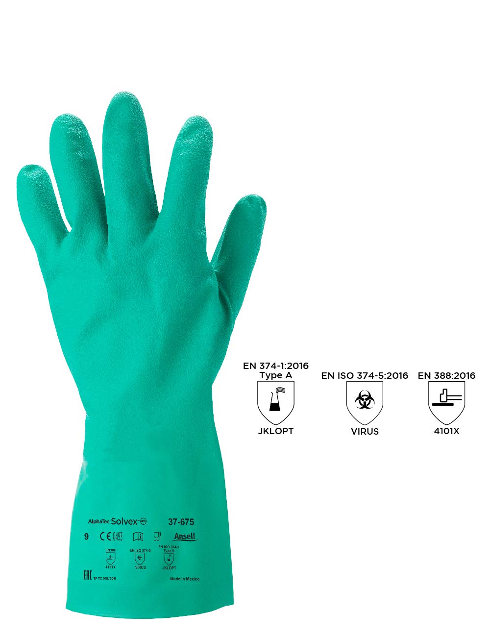 Ansell Solvex {37-675's} Green Large Gloves {All Sizes} - UK BUSINESS SUPPLIES