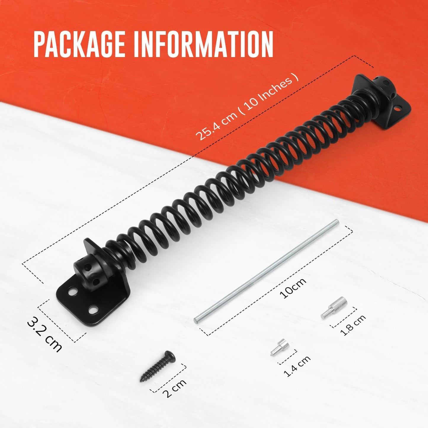 Securit 250mm Black Door And Gate Spring With Screws