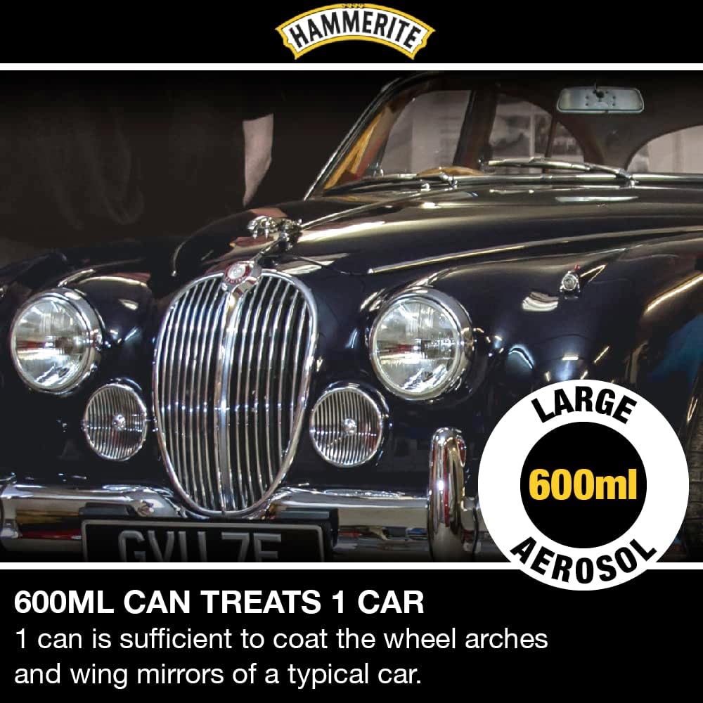 Hammerite Stone Chip Shield Underbody Black Metal Paint 3x600ml Aerosol