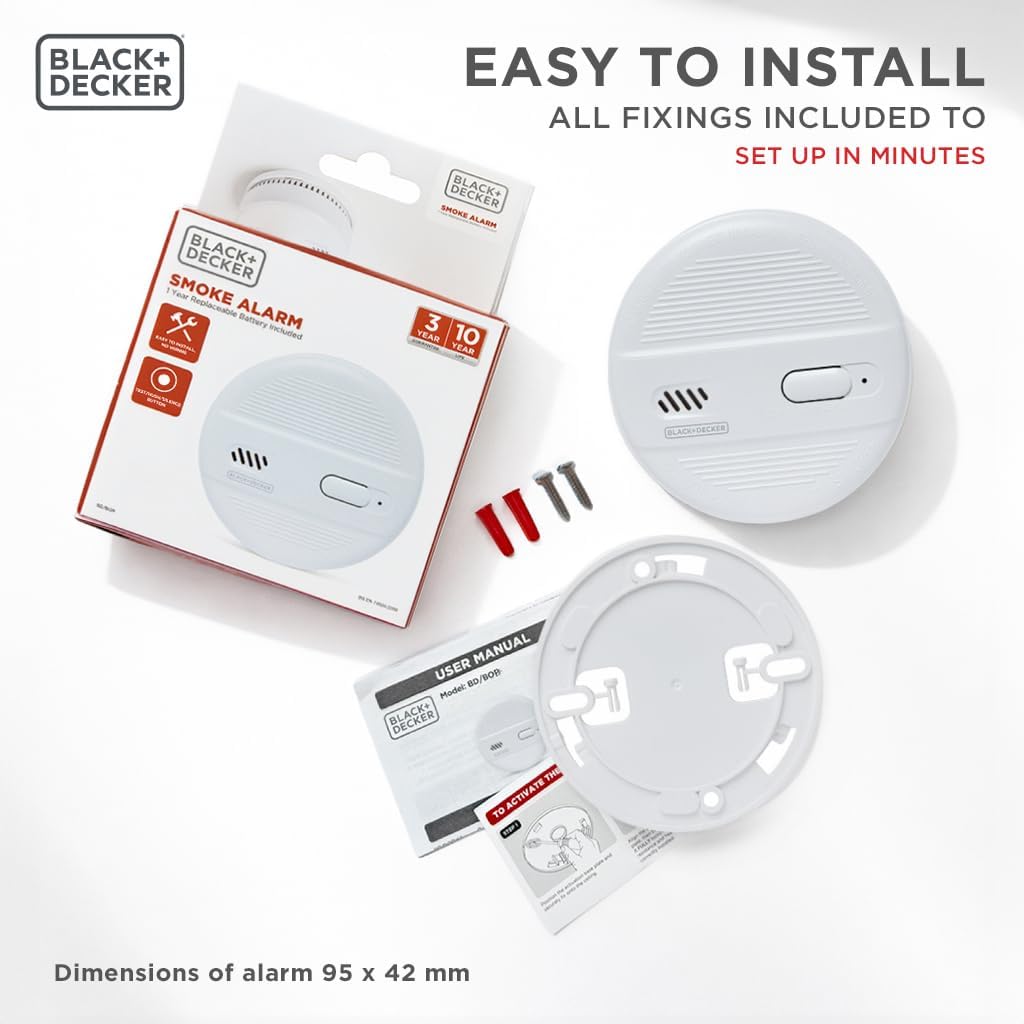 BLACK+DECKER Smoke Alarm for Home 10 Year Life
