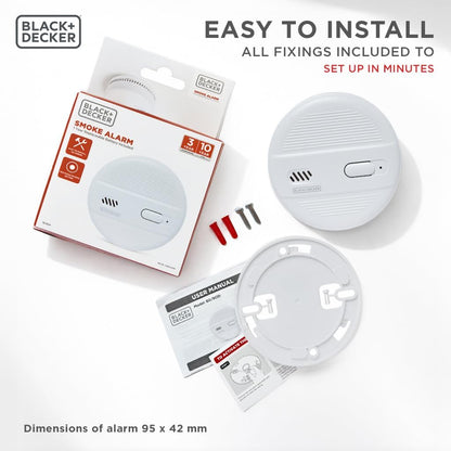 BLACK+DECKER Smoke Alarm for Home 10 Year Life