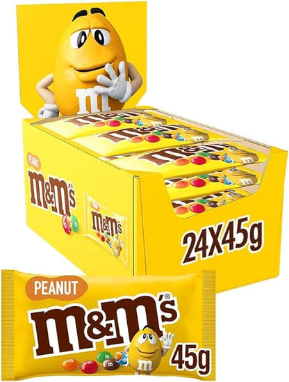 M&M Chocolate Peanuts 24 x 45g Bags