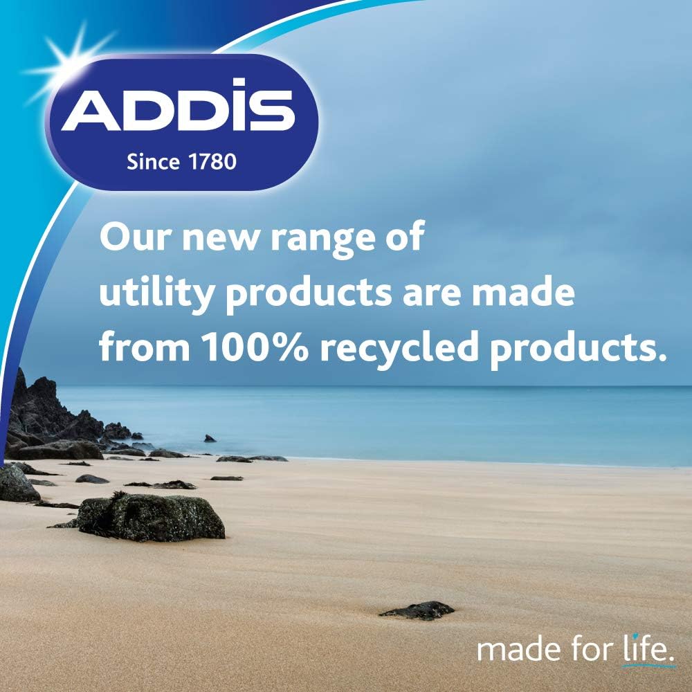 Addis Eco 100% Recycled Plastic Large Rectangular Washing Up Bowl, 9.5L Light Grey