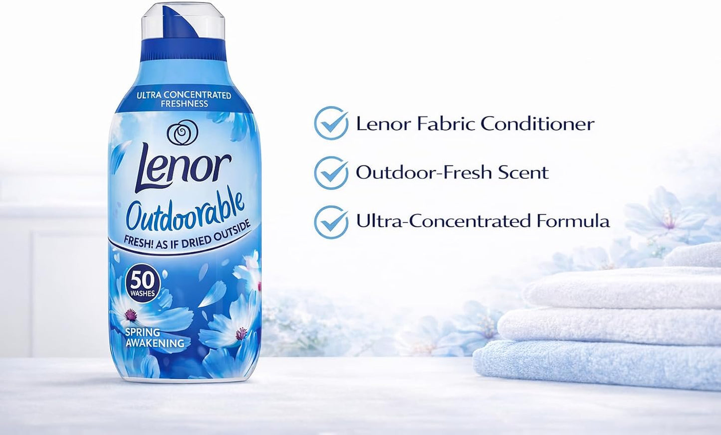 Lenor Outdoorable Fabric Conditioner | Spring Awakening | 50 Washes | 700ml