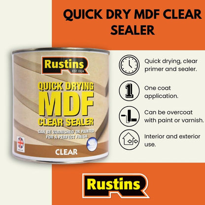 Rustins Quick Dry MDF Sealer | Professional Sealant For Rapid Results | 250ml