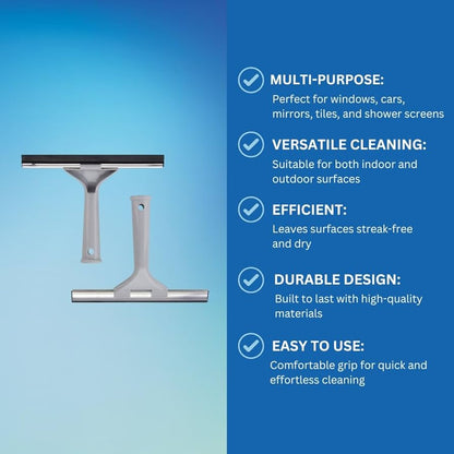 Elliott Multi-Purpose Window Squeegee 25Cm Rubber Squeegee With An Ergonomic Grey Handle.