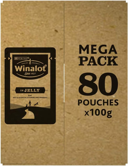 Winalot Perfect Portions Wet Dog Food Meaty Chunks in Jelly 80 x 100g