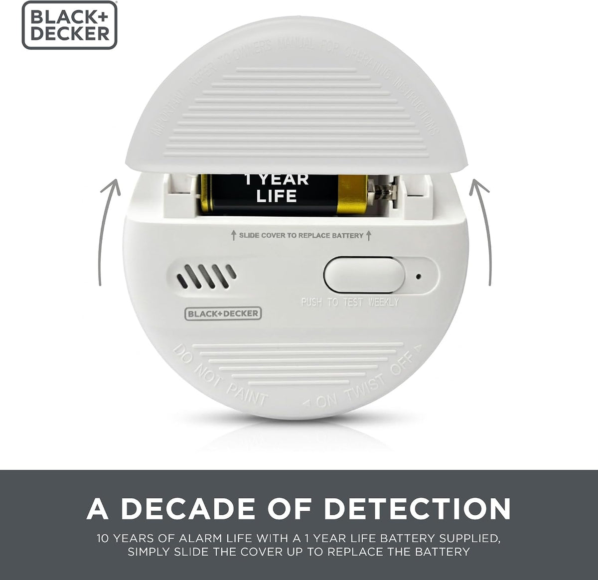 BLACK+DECKER Smoke Alarm for Home 10 Year Life
