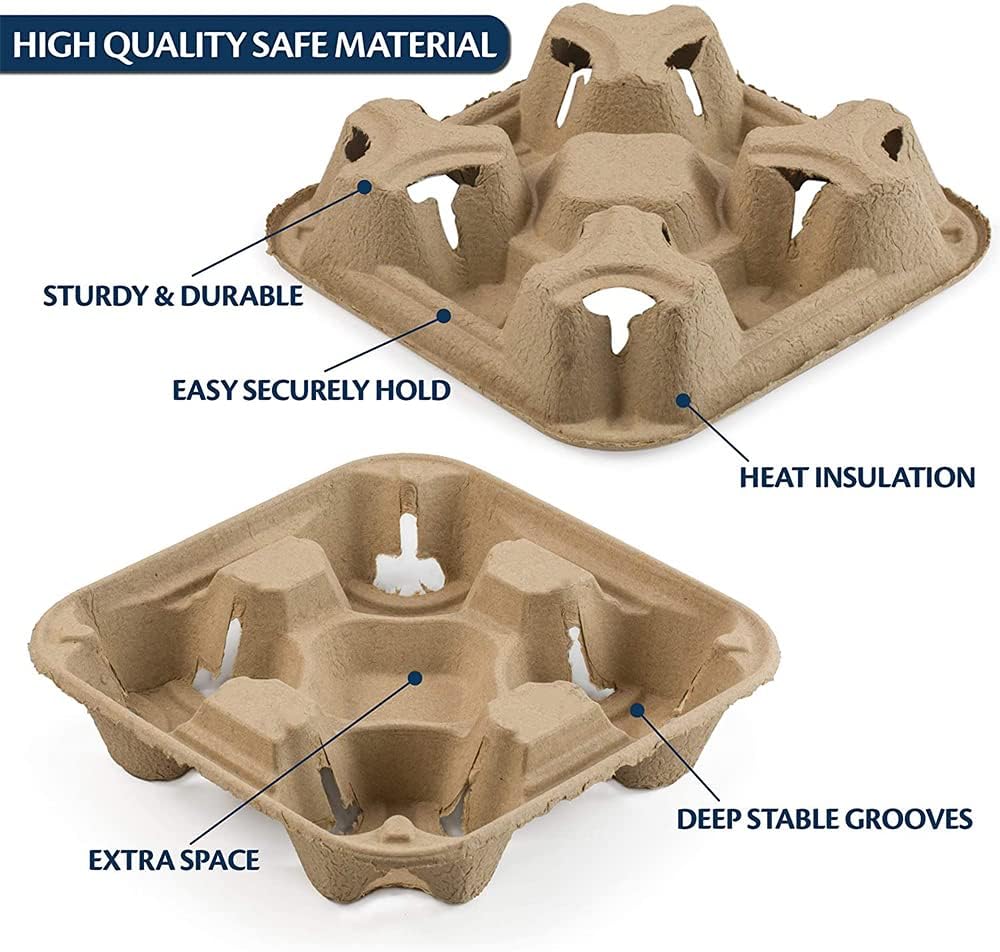 Belgravia  Moulded Pulp 4 Cup Carrier x 180s {Biodegradable & Recyclable}