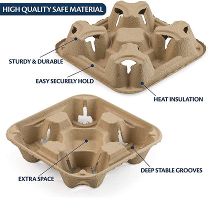 Belgravia  Moulded Pulp 4 Cup Carrier x 180s {Biodegradable & Recyclable}