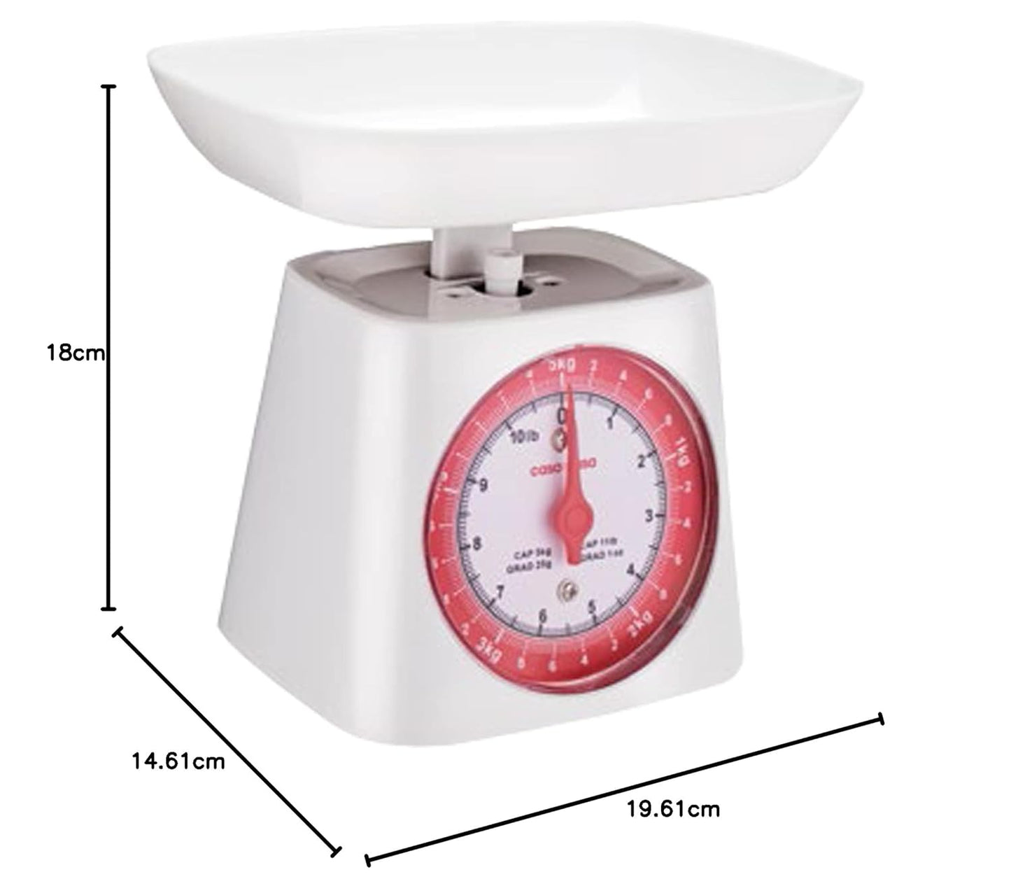 Casa&amp;Casa Mechanical Kitchen Scales, Professional Food Weighing Scale with Classic Analog Display.