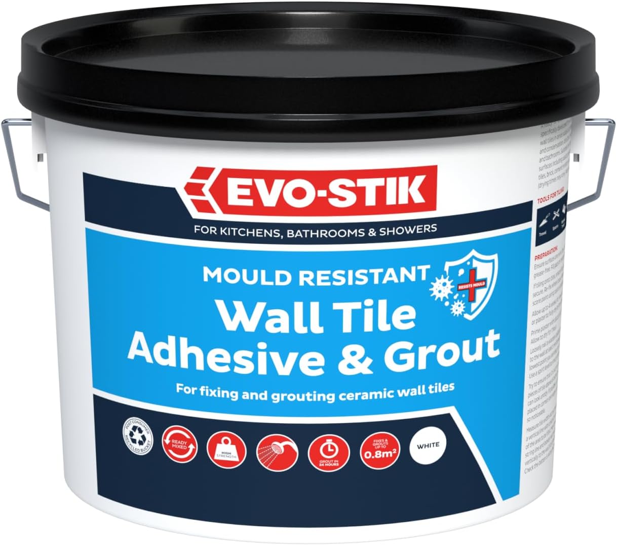 EVO-STIK Mould Resistant Wall Tile Adhesive & Grout 1 Litre