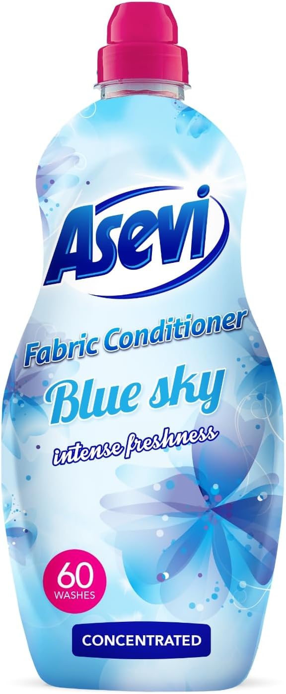 Asevi Fabric Conditioner & Softener Concentrated | 1380ml | 60 Wash | BLUE SKY | 3 Pack Bundle