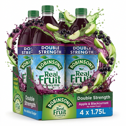 Robinsons NAS Double Concentrate Apple and Blackcurrant 1.75L