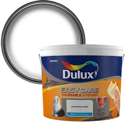 Dulux Easycare  Matt Emulsion Paint For Walls & Ceilings Pure Brilliant White 10L