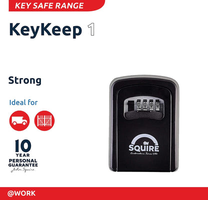 Squire Key Safe Box - 4 Wheel Combination Lock - Wall Mounted Key Safe