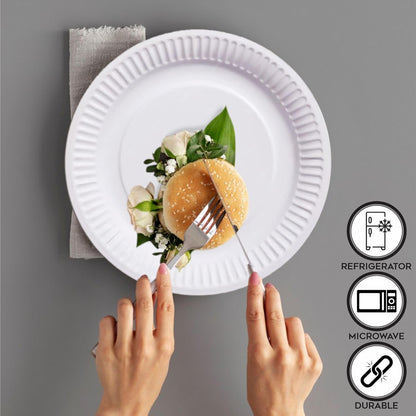 Kingfisher Kcp1009 White Disposable Paper Plates 9" Pack Of 100